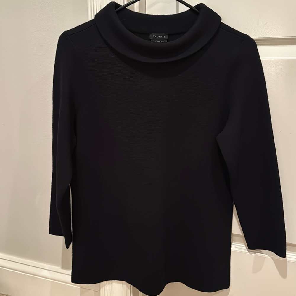 Talbots’ Merino Wool Sweater - Black, Size Small